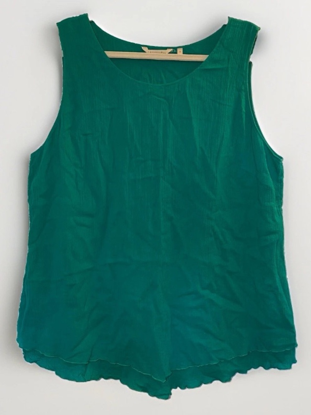 Soft Surroundings Women’s 1X Top Blouse Tank Teal Green Sleeveless Layered Boho
